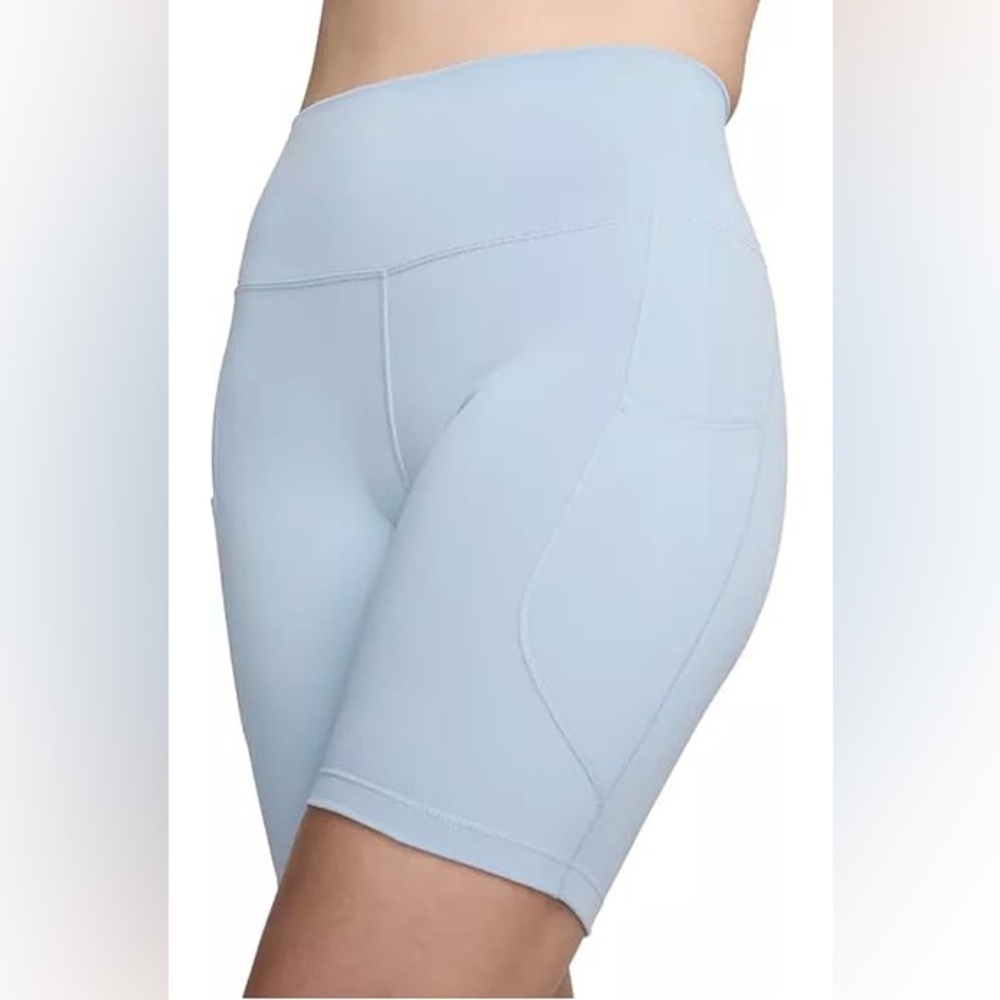 Nike Blue Bike Shorts with Stretchy Fit and Knee Length